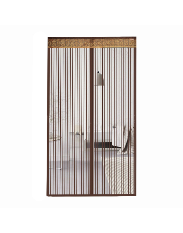 비투비월드 아트도어 스트라이프 문 모기장(100x210cm) (브라운) 착용컷