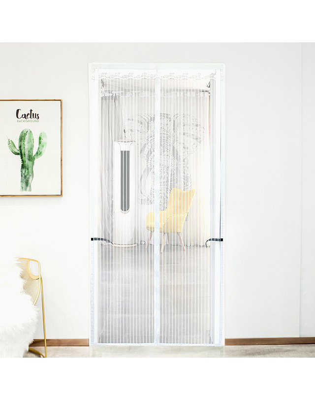 비투비월드 아트도어 스트라이프 문 모기장(90x200cm) (화이트) 착용컷