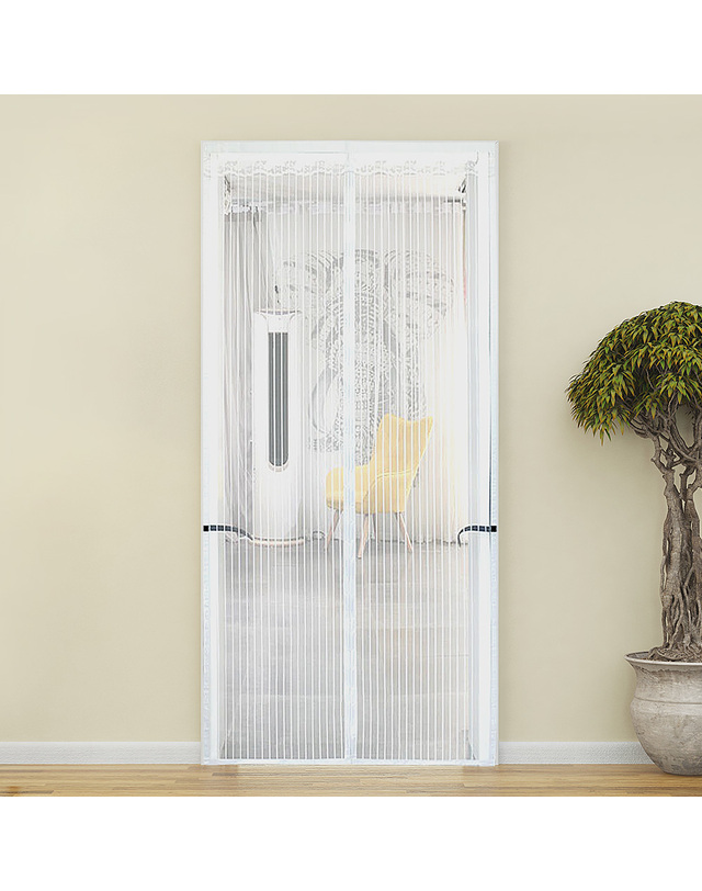 비투비월드 아트도어 스트라이프 문 모기장(90x200cm) (화이트) 착용컷