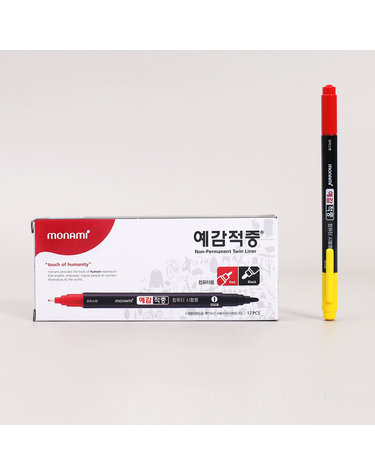 모나미 트윈 컴퓨터용펜 예감적중 12개입(검정 빨강)