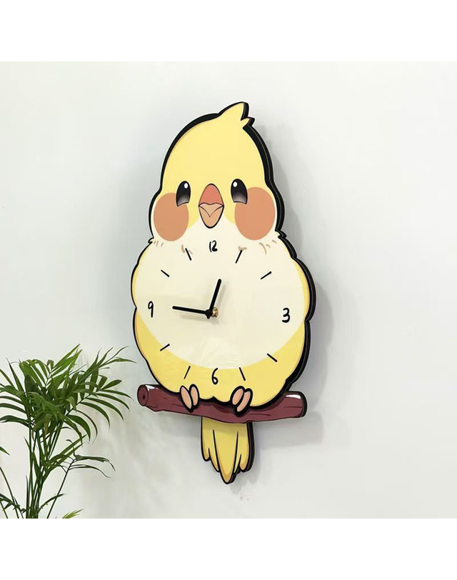 비투비월드 컬러 앵무새 무소음 벽시계 착용컷
