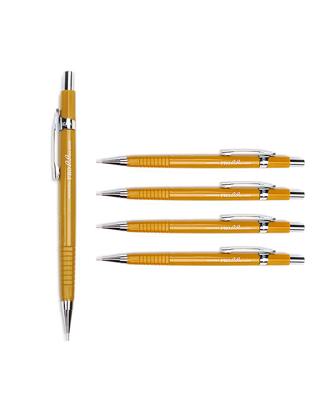 비투비월드 0.9mm 제도샤프 PRO 12개입(황색) 착용컷