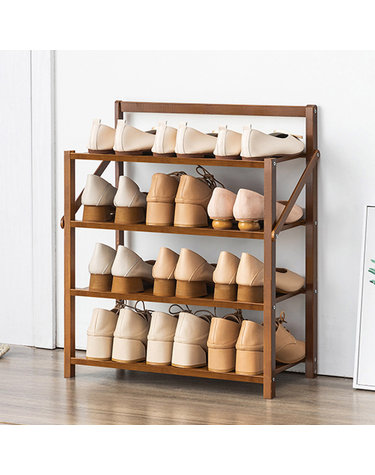 접이식 대나무 4단 신발장 50cm (우드)