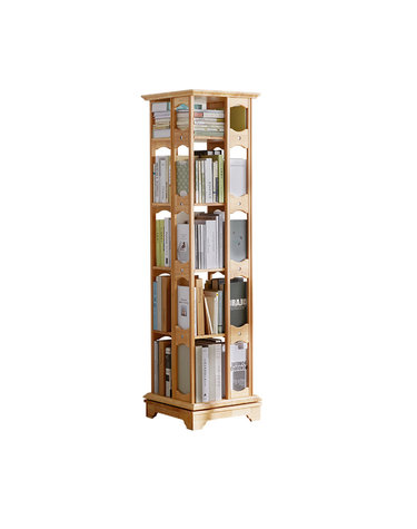 원목 360도 회전 5단 책장 (네츄럴) (폭:44.3cm)