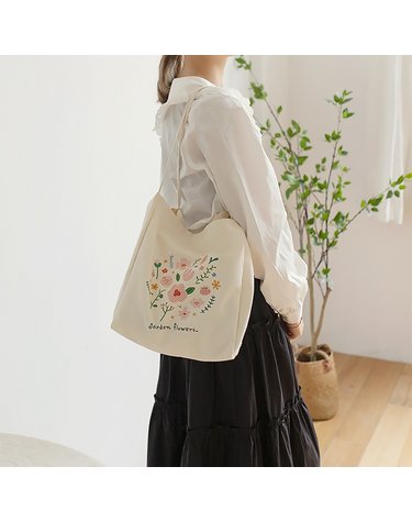 가든플라워 캔버스 에코백(아이보리) 숄더백 가방