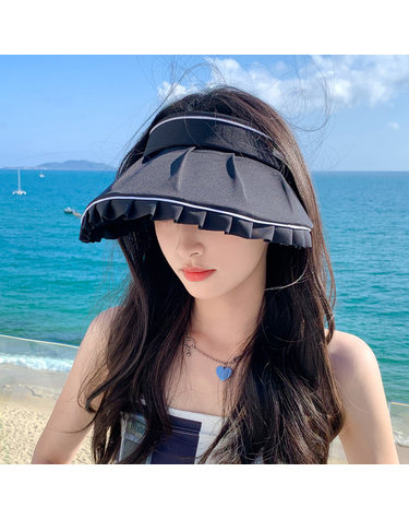 프릴리즈 크로스백 썬캡 와이드 스트랩 여름모자 블랙