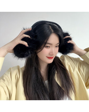 쁠리즈 왕방울 귀마개 겨울이어머프 방한털귀마개