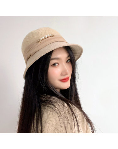 소피안 진주 버킷햇 털모자 벙거지모자