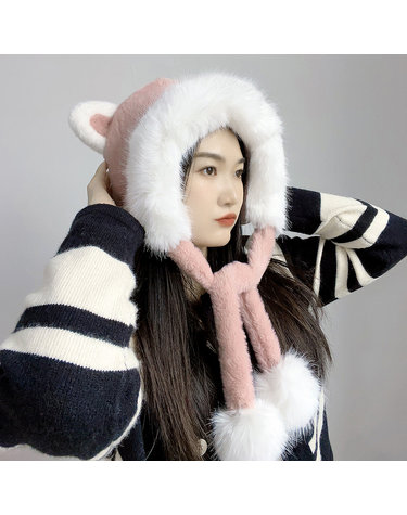 방울방울 곰돌이 귀달이 모자 귀덮개모자 트래퍼햇