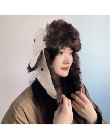 따수운 귀달이 군밤모자(베이지) 겨울털모자