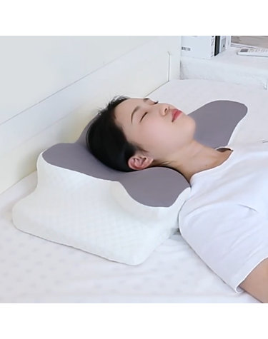 [홈앤시스]편안한 나비형 메모리폼 경추베개(그레이) 옆으로베개