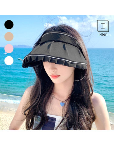 [아일렌] 프릴리즈 레이스 와이드 썬캡 4color