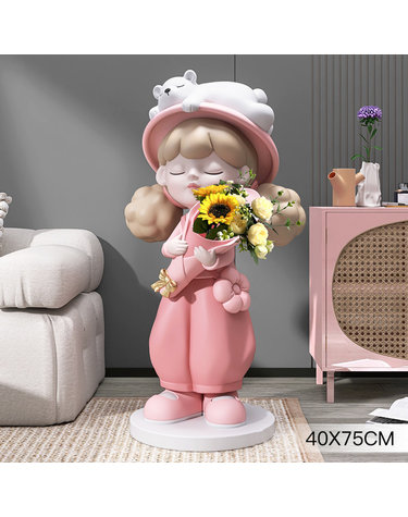 인테리어 꽃을든소녀 대형 장식품(75cm)