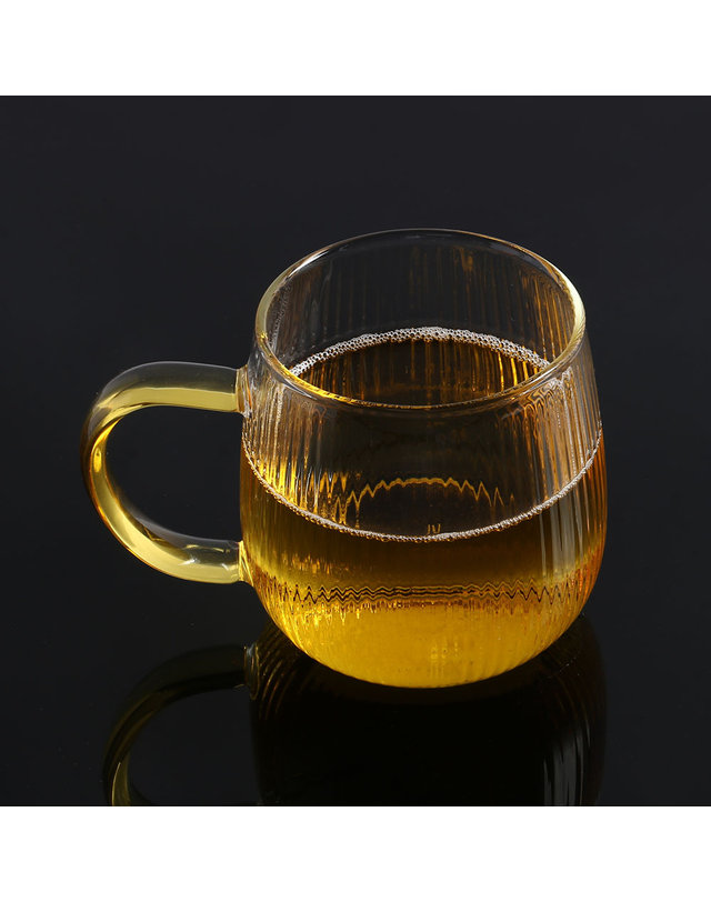 비투비월드 [로하티]링클라인 내열 유리컵(350ml) 음료수잔 착용컷