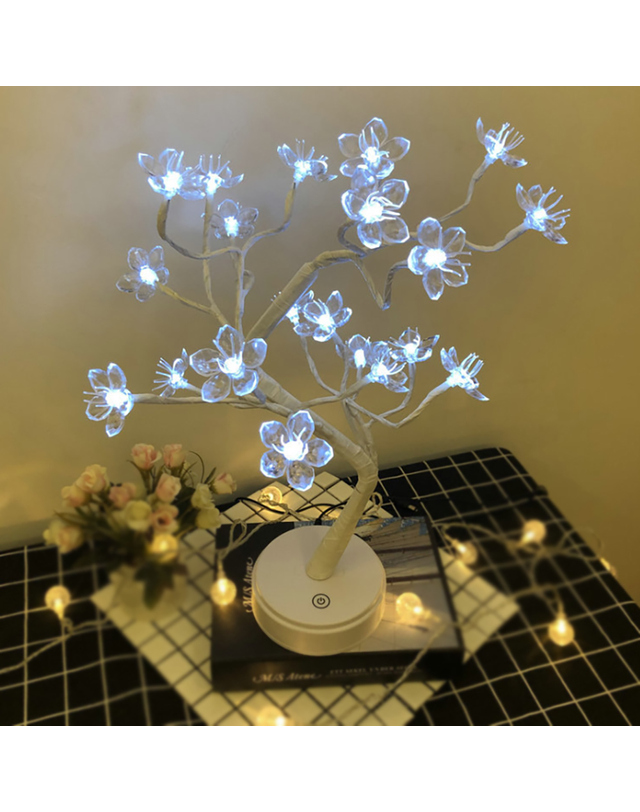 비투비월드 체리블라썸 LED 무드등 USB 무선 꽃 트리 테이블조명 착용컷