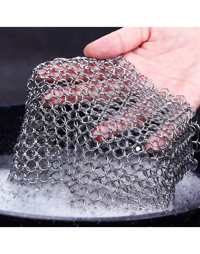 비투비월드 반영구 스텐링 수세미(원형) (15cm) 무쇠팬세척 착용컷