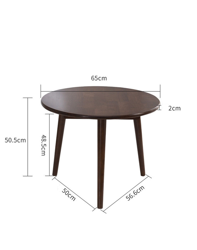 비투비월드 거실 원형 미니 테이블 (65cm) (월넛) 착용컷