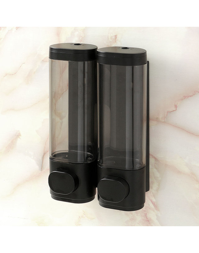 비투비월드 잠금락 벽걸이 물비누 디스펜서 2구 300ml 샴푸케이스 착용컷