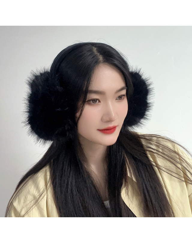 비투비월드 쁠리즈 왕방울 귀마개 겨울이어머프 방한털귀마개 착용컷