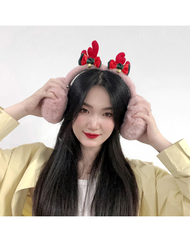 비투비월드 방울방울 루돌프 귀마개 성탄절귀마개 겨울귀덮개 착용컷