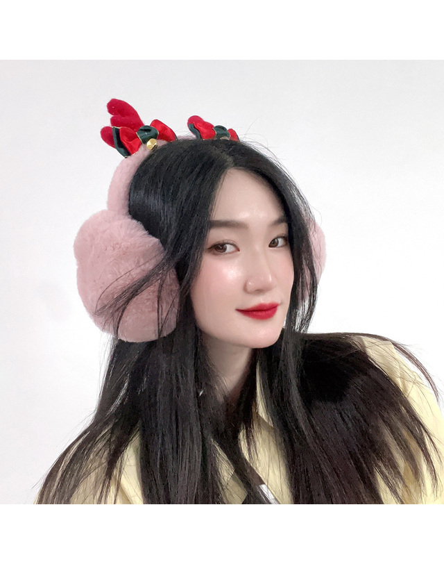 비투비월드 방울방울 루돌프 귀마개 성탄절귀마개 겨울귀덮개 착용컷