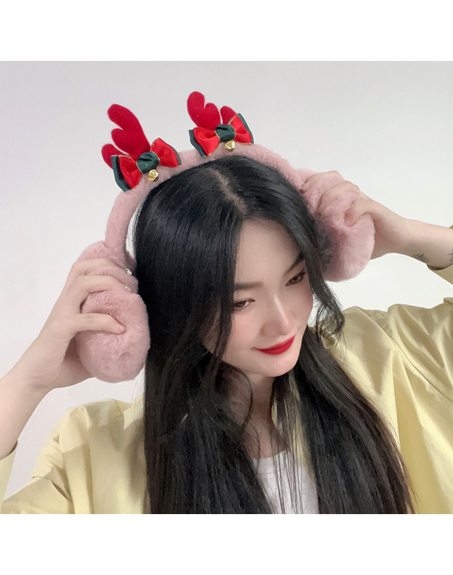 비투비월드 방울방울 루돌프 귀마개 성탄절귀마개 겨울귀덮개 착용컷