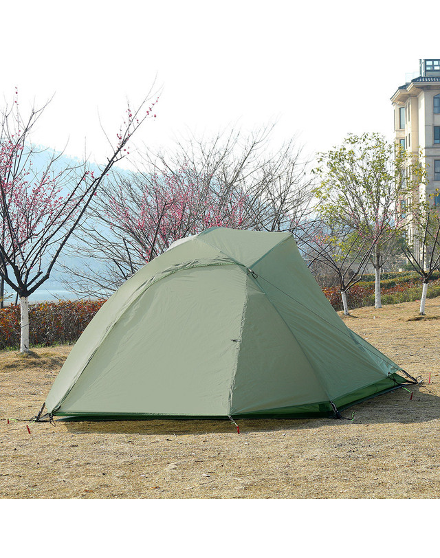 비투비월드 [엣모어]3인용 더블 레이어 초경량 텐트(그린) 착용컷