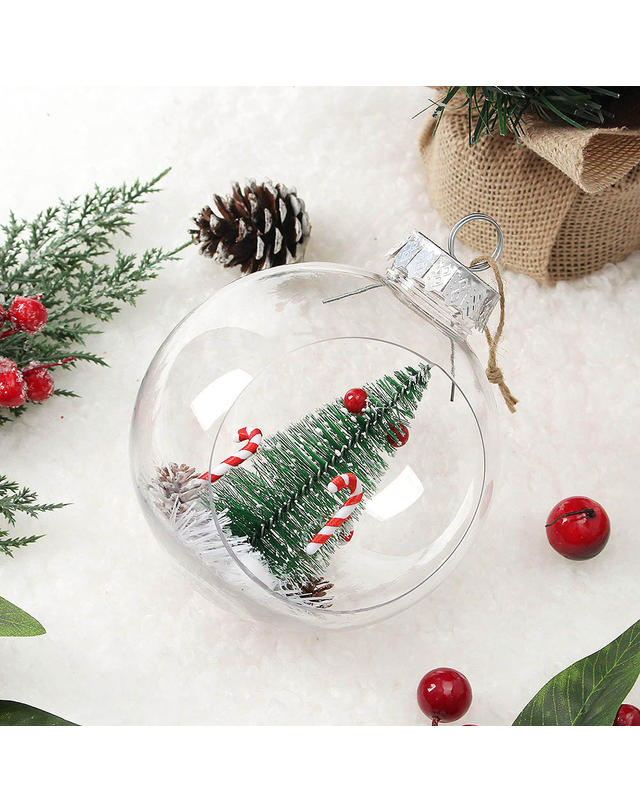 도토로 [도토로]스노우 투명 장식볼(12cm) (지팡이트리) 착용컷