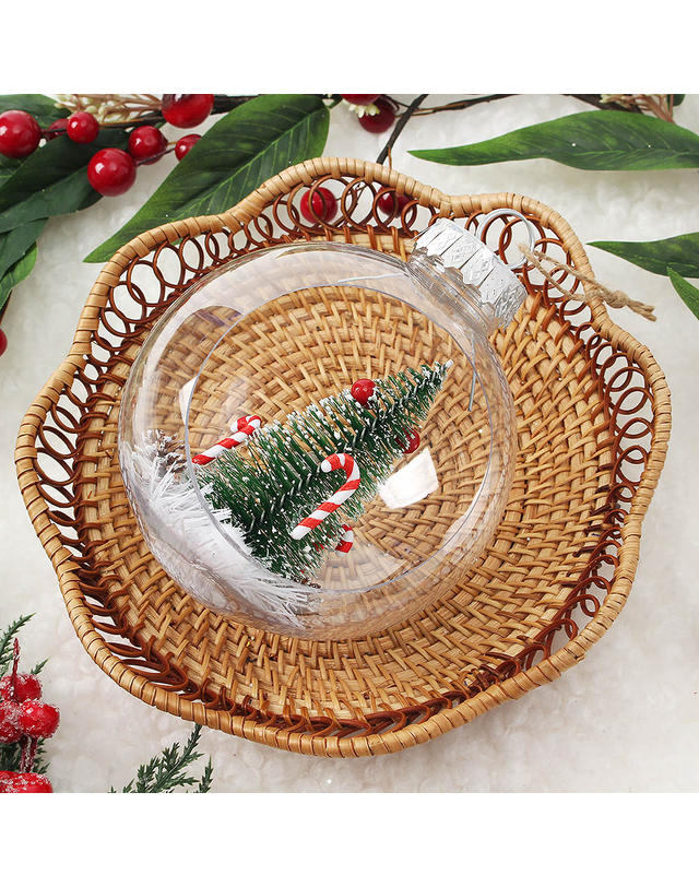도토로 [도토로]스노우 투명 장식볼(12cm) (지팡이트리) 착용컷