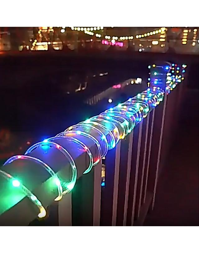 도토로 [도토로] 200구 태양광 LED 논네온 전구(20m) (컬러) (리모컨 포함) 착용컷