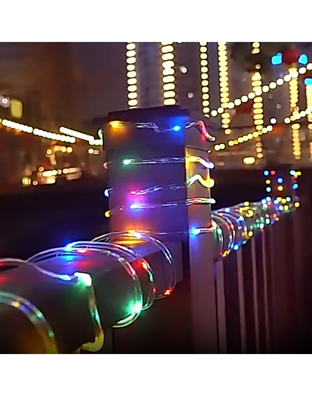 도토로 [도토로] 200구 태양광 LED 논네온 전구(20m) (컬러) (리모컨 포함) 착용컷