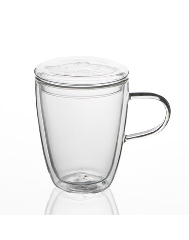 [로하티]바오 뚜껑 유리컵 300ml/ 이중유리 머그컵
