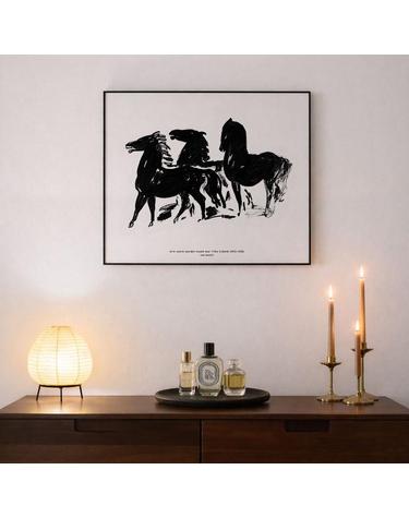아트밀 [아트밀] 붉은말 복테리어 말 그림액자 12종 - HORSE 03 검은군마