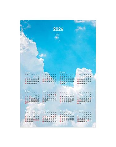 [접착포스터] 27년/26년 감성사진 한장 달력 26종 - 캘린더 13 블루데이