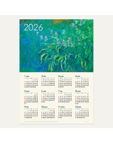 [접착포스터] 27년/26년 명화 그림 한장 달력 26종 - 캘린더 11 모네 아이리스