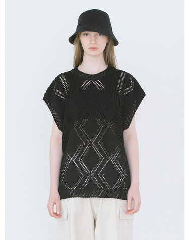 DIA KNIT VEST / BLACK