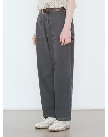 DENIM FATIGUE WELL PANTS / BLACK DENIM