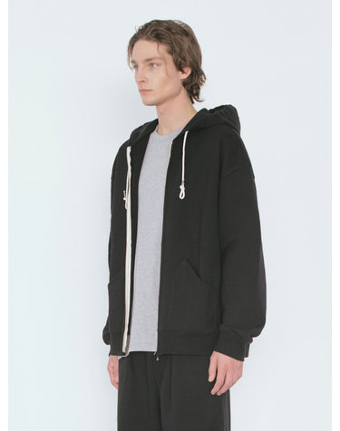 89LINE ZIP UP HOODIE / BLACK
