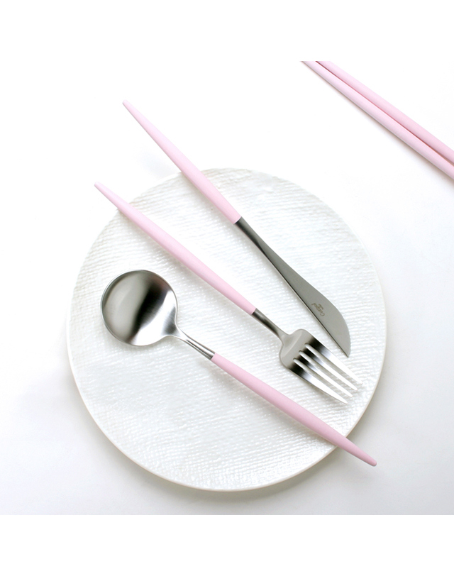 큐티폴 [큐티폴] 고아 핑크 디저트 포크 착용컷
