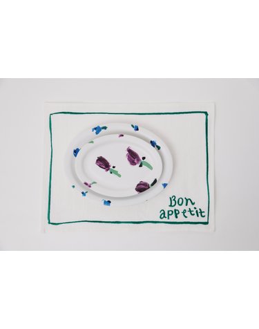 EMBROIDERY PLACEMAT (GREEN) by 이우연x카비네트