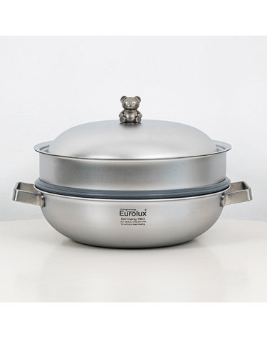 유로룩스 베어쿡 316스텐 통3중 찜냄비 28cm 파티웍 찜기포함