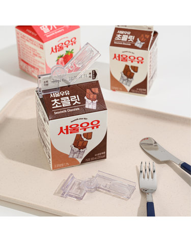 롬에이 밀키아 우유팩 밀봉 클립 2p 우유 주스 마개