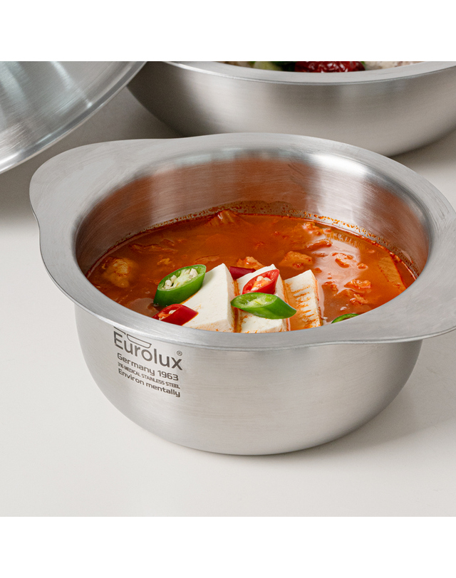 로메이키친 유로룩스 베어쿡 316스텐 통3중 높은 양수냄비 16cm 착용컷
