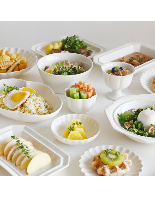 로메이키친 시라쿠스 프리즈 27종 홈카페 디저트 플레이트 볼 접시 착용컷