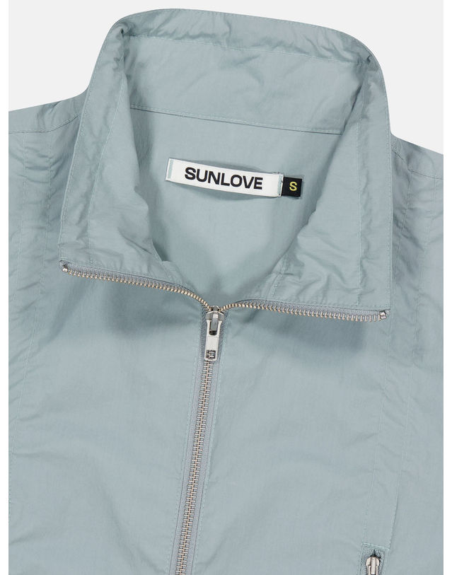 썬러브 W Cloud S/S Half Zip Pullover Blue 착용컷