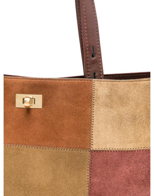 안야 힌드마치 [해외직구] 안야힌드마치 Mortimer patchwork suede tote bag 12317311533320 TP725748491 착용컷