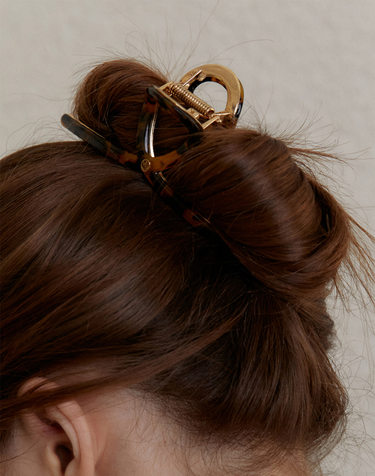 Twist metal point hair clip_leopard_2color HC005