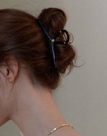 Twist metal point hair clip_real black HC003