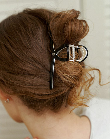 Twist metal point hair clip_real black silver HC007