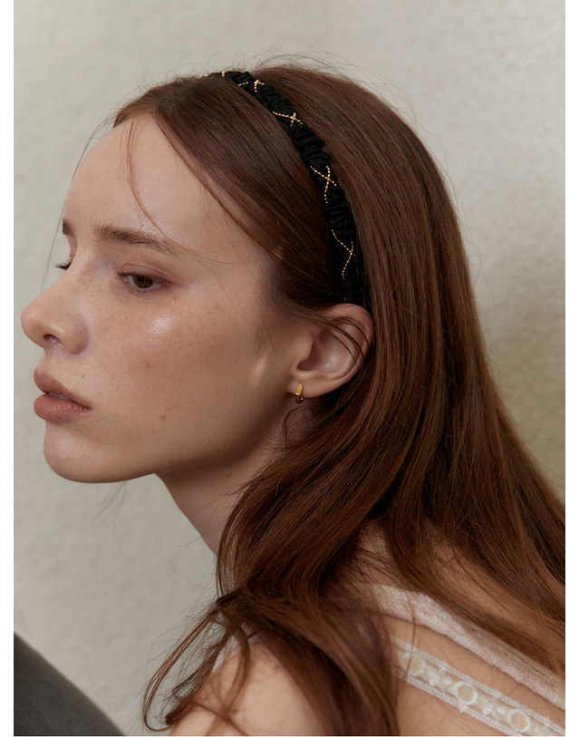 오블라 feminine gold chain slim hair band_2colors HB001 착용컷